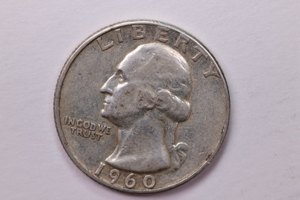 1960 Washington Silver Quarter, Affordable Circulated Collectible Coin. Sale #0353634