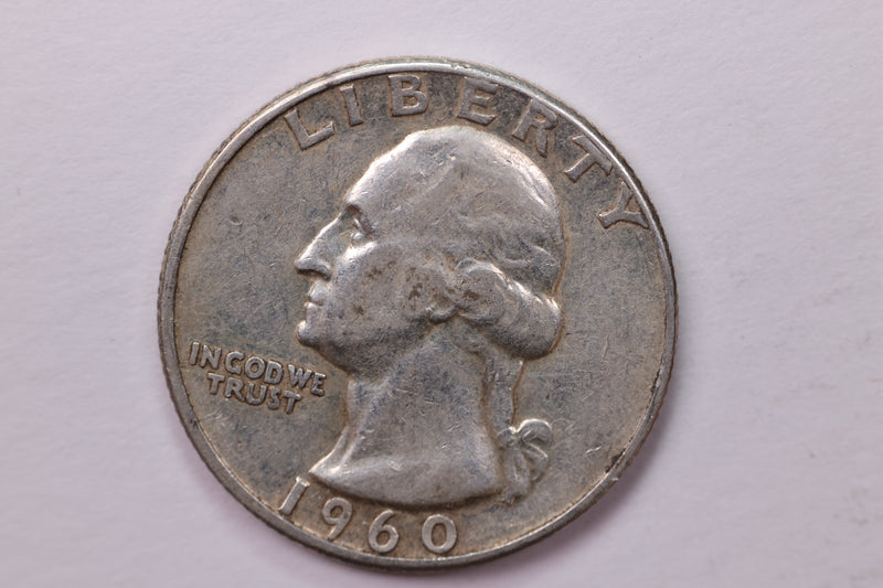 1960 Washington Silver Quarter, Affordable Circulated Collectible Coin. Sale