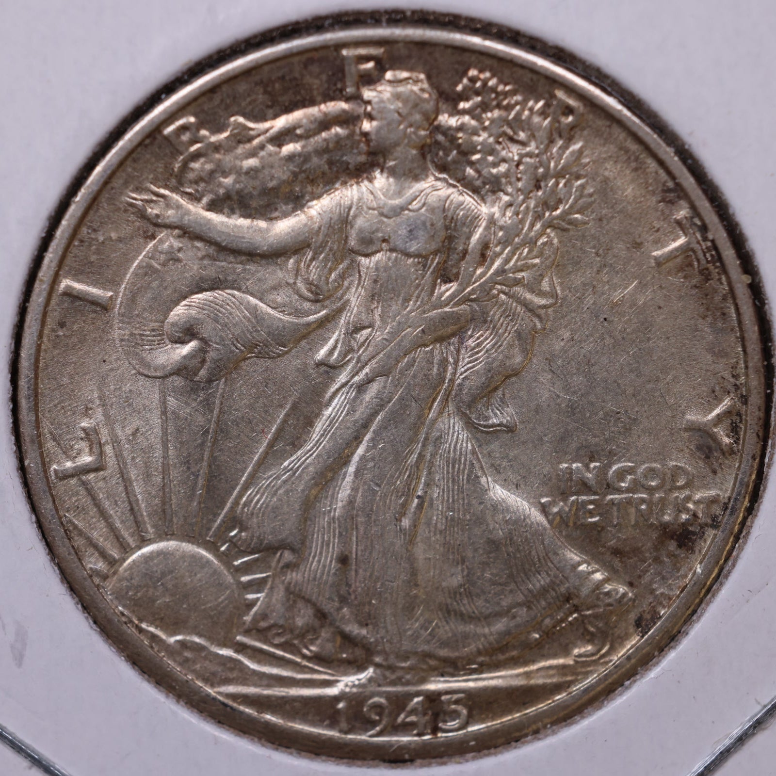 1945-D Walking Liberty Half Dollar, Very Fine+ Circulated Coin, Store #HR441