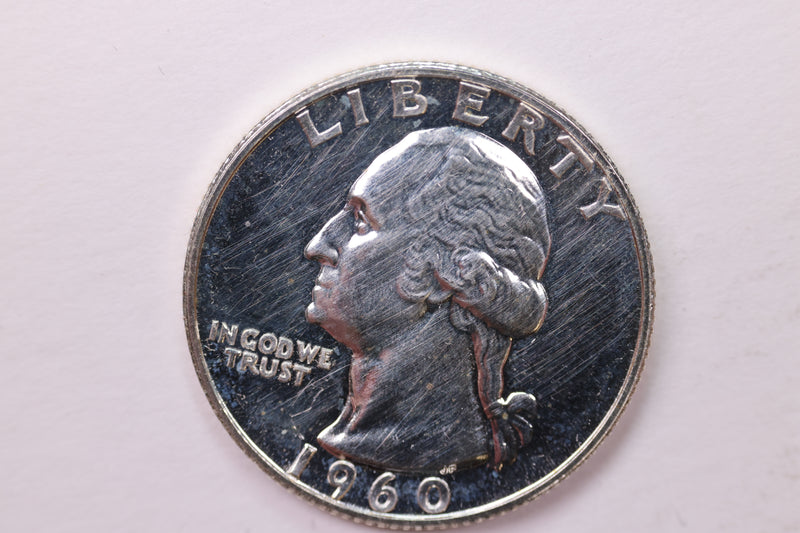 1960 Proof Washington Silver Quarter, Affordable Circulated Collectible Coin. Sale