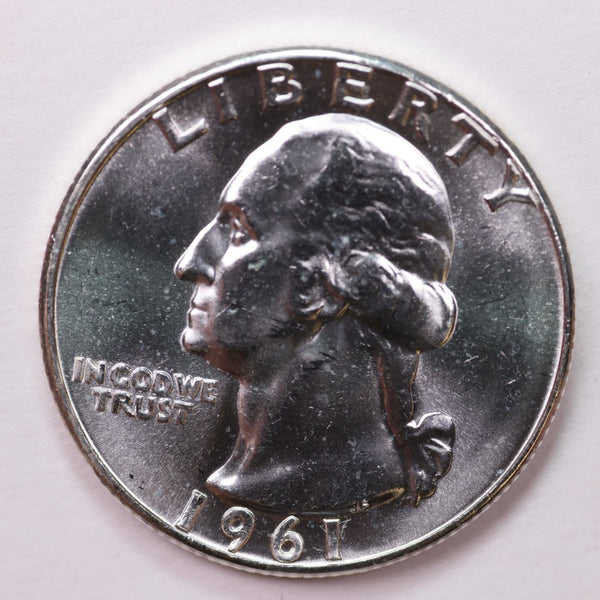 1961 Washington Silver Quarter, Affordable Uncirculated Collectible Coin. Sale #0353639