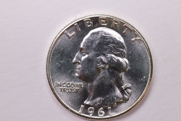 1961 Washington Silver Quarter, Affordable Uncirculated Collectible Coin. Sale #0353641