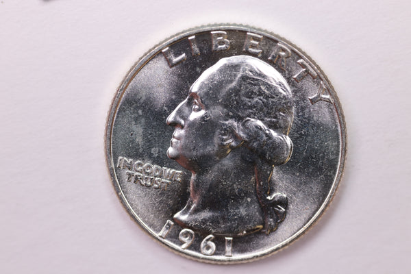 1961 Washington Silver Quarter, Affordable Uncirculated Collectible Coin. Sale #0353643