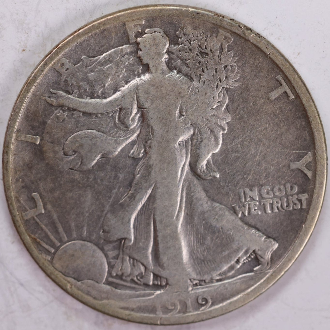 1919-D Walking Liberty Half Dollar, Fine Circulated Coin, Store #HR1331