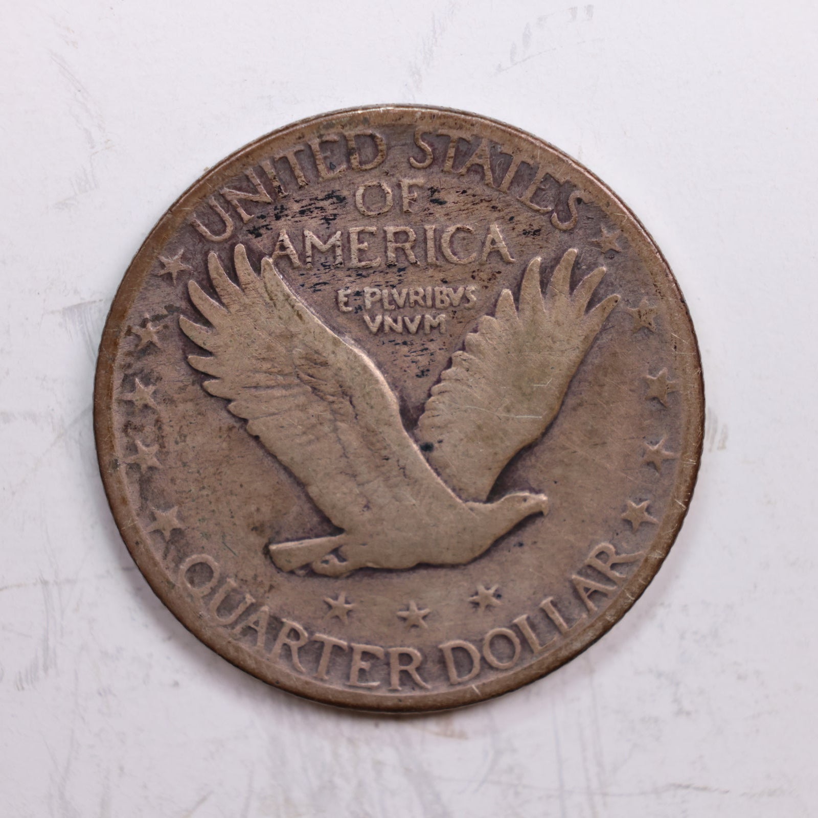 1918-D Standing Liberty Silver Quarter, Fine Circulated Coin., Store #QR0290.