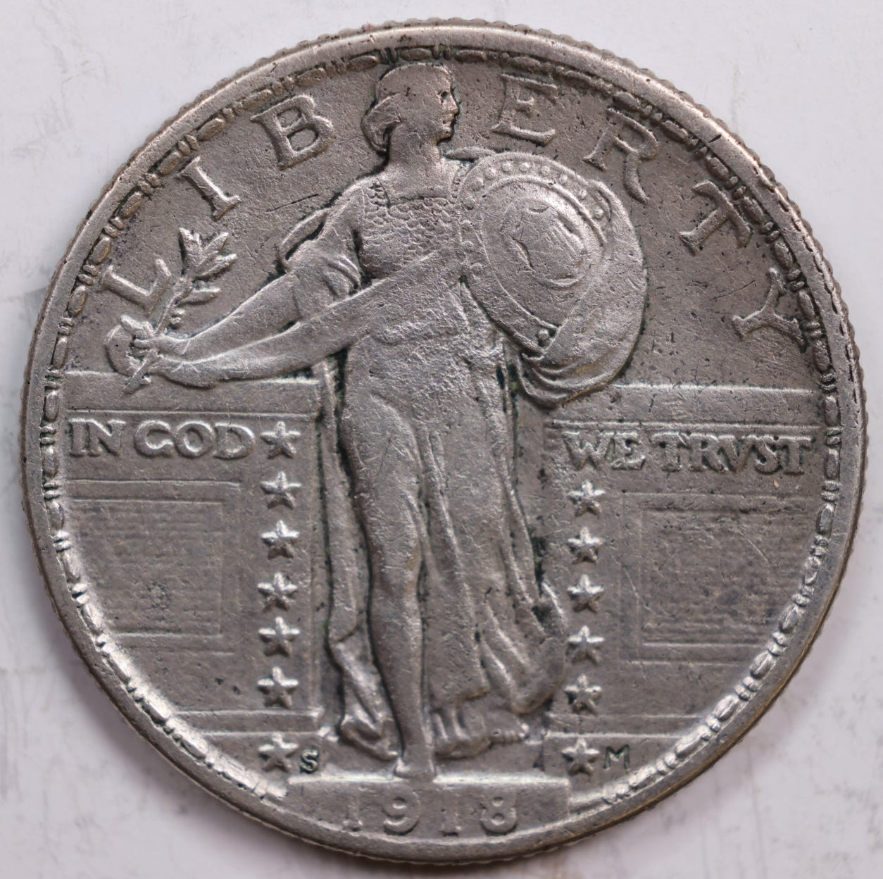 1918-S Standing Liberty Quarter, Extra Fine, Circulated Coin, Store #QR0292.