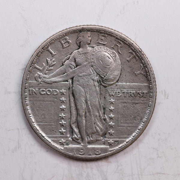 1918-S Standing Liberty Quarter., Extra Fine., Circulated Coin., Store #QR0292.