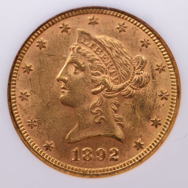 1892 $10., Gold Liberty., NGC Certified., Affordable Collectible Coins. Sale #353969