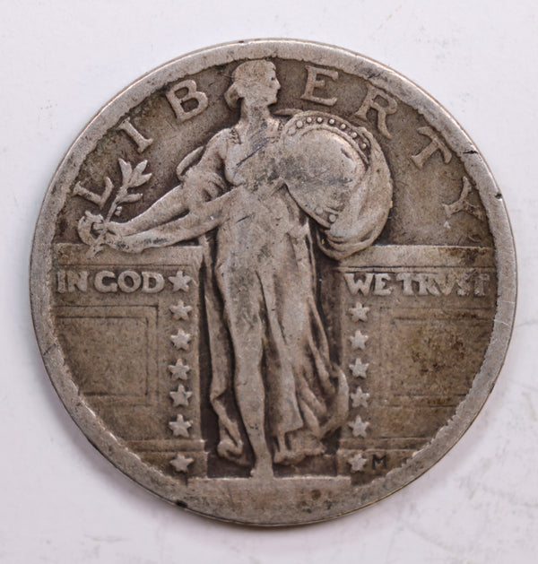 1920 Standing Liberty Quarter., Very Good+., Circulated Coin., Store #QR0301.