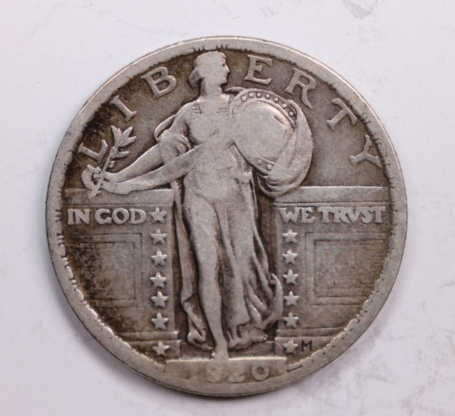 1920 Standing Liberty Silver Quarter., Very Fine Circulated Coin., Store #QR0302.