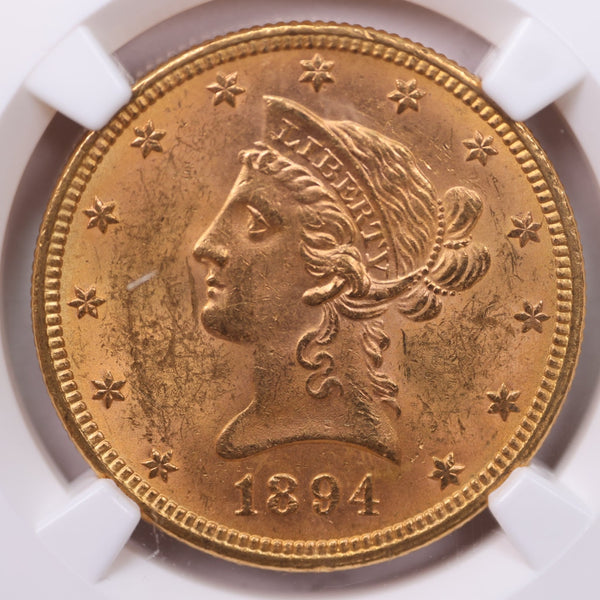 1894 $10., Gold Liberty., NGC Certified., Affordable Collectible Coins. Sale #353972