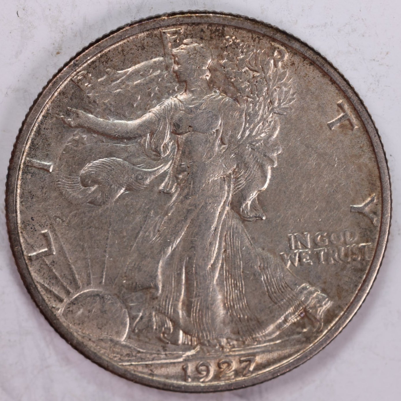 1927-S Walking Liberty Half Dollar, About Uncirculated Coin, Store #HR1333