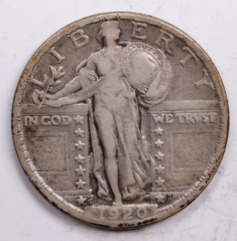 1920-S Standing Liberty Quarter., Very Fine+., Circulated Coin., Store