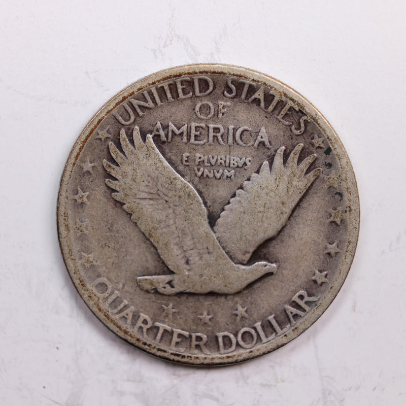1921 Standing Liberty Quarter., Fine., Circulated Coin., Store