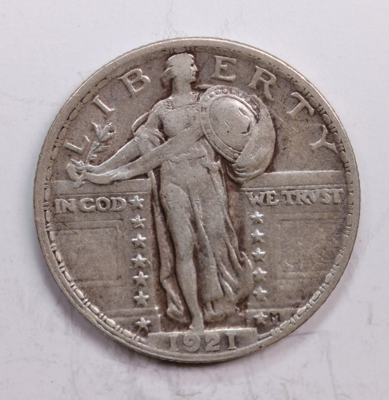 1921 Standing Liberty Quarter., Very Fine+., Circulated Coin., Store