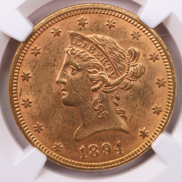 1894 $10., Gold Liberty., NGC Certified., Affordable Collectible Coins. Sale #353976