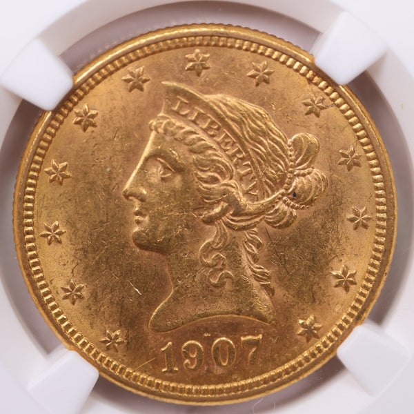 1907-D $10., Gold Liberty., NGC Certified., Affordable Collectible Coins. Sale #353977
