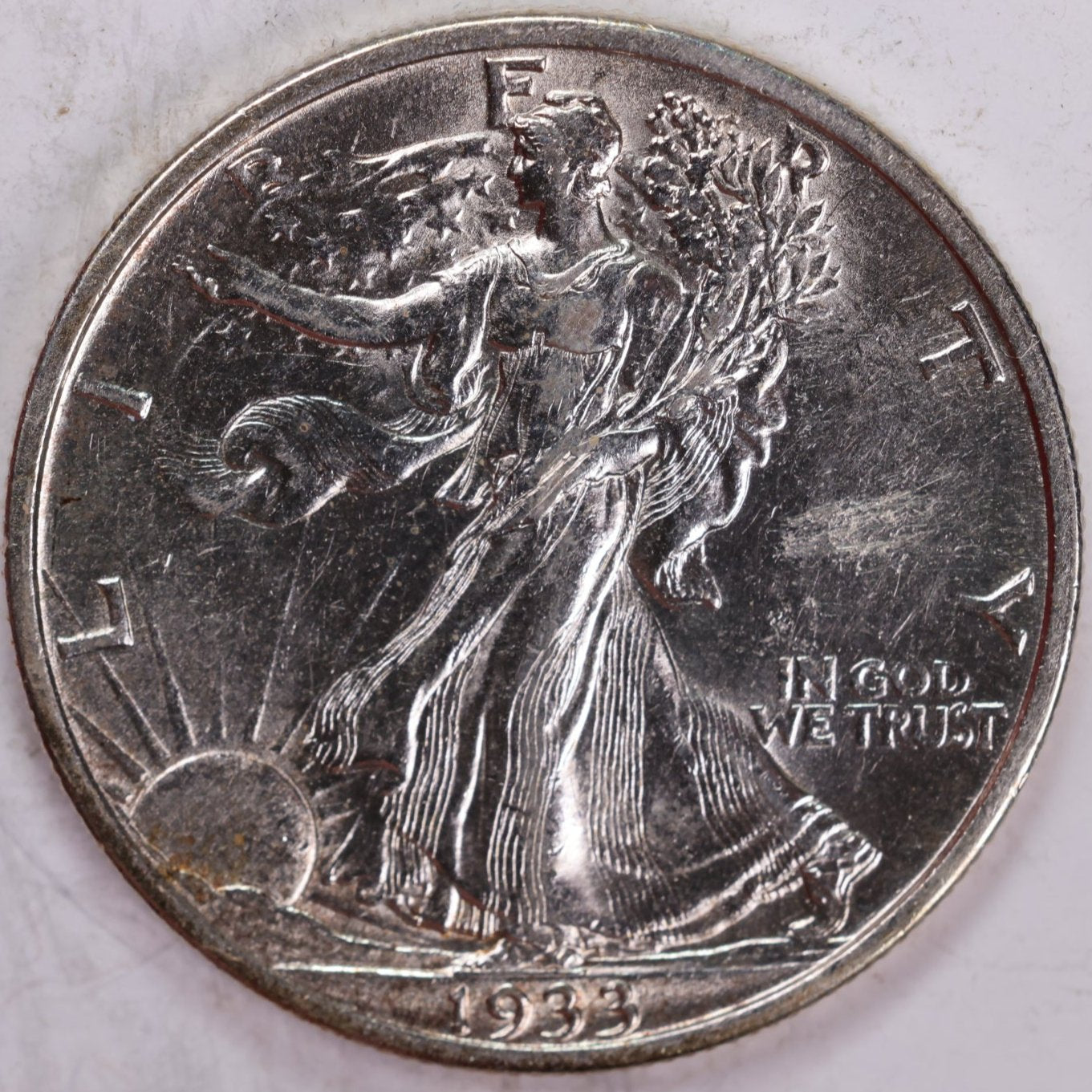 1933-S Walking Liberty Half Dollar, About Uncirculated+ Coin, Nice Slider, Store #HR1336