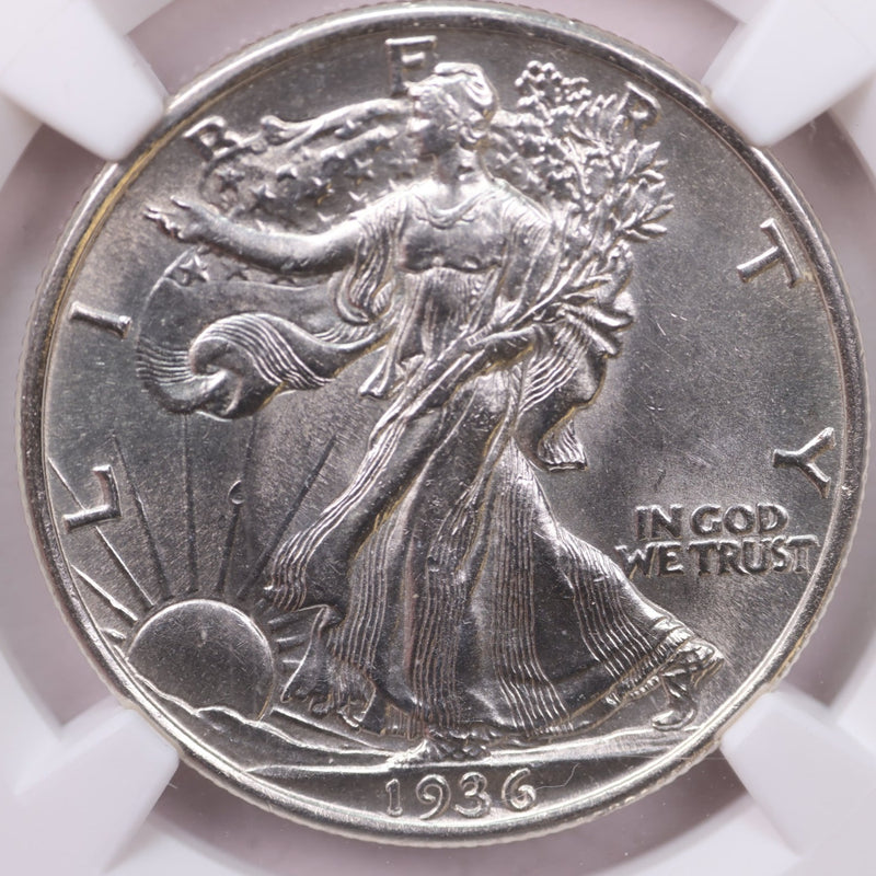 1936 Walking Liberty., Silver Half Dollar. NGC Graded, Affordable Coin Store Sale
