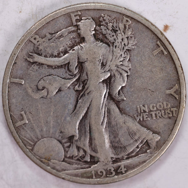 1934 Walking Liberty Half Dollar, Very Fine Circulated Coin, Store #H934.01