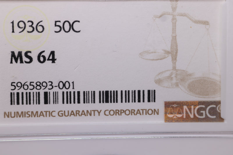 1936 Walking Liberty., Silver Half Dollar. NGC Graded, Affordable Coin Store Sale