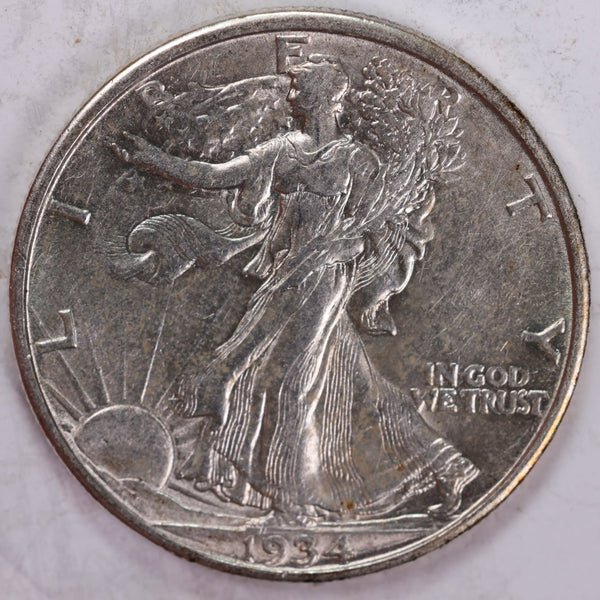 1934-D Walking Liberty Half Dollar, About Uncirculated Coin, Store #H934D01