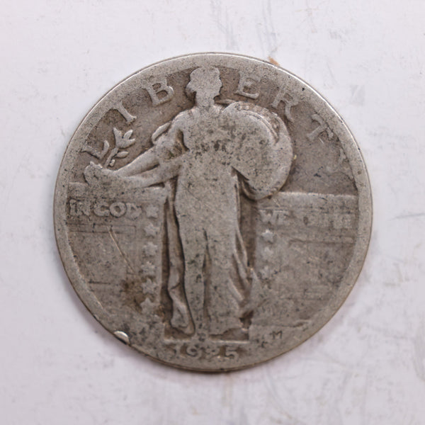 1925 Standing Liberty Quarter., Very Good., Circulated Coin., Store #QR0319.