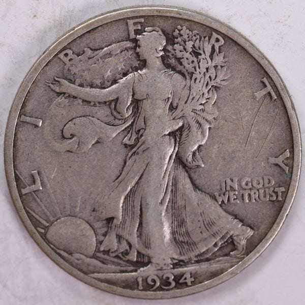 1934-S Walking Liberty Half Dollar, Very Fine Circulated Coin, Store #H934S01