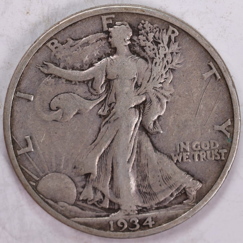 1934-S Walking Liberty Half Dollar, Very Fine Circulated Coin, Store