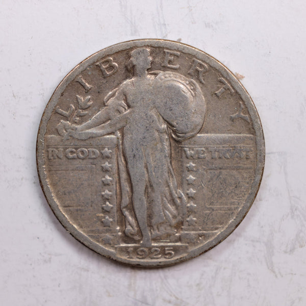 1925 Standing Liberty Quarter., Very Fine., Circulated Coin., Store #QR0320.