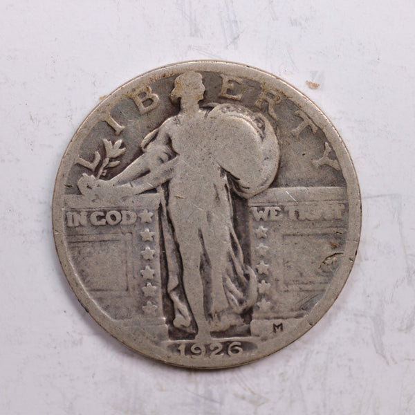 1926 Standing Liberty Quarter., Very Good., Circulated Coin., Store #QR0321.