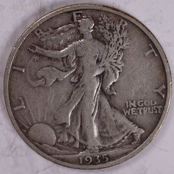 1935-S Walking Liberty Half Dollar, Very Fine+ Circulated Coin, Store #H935S02