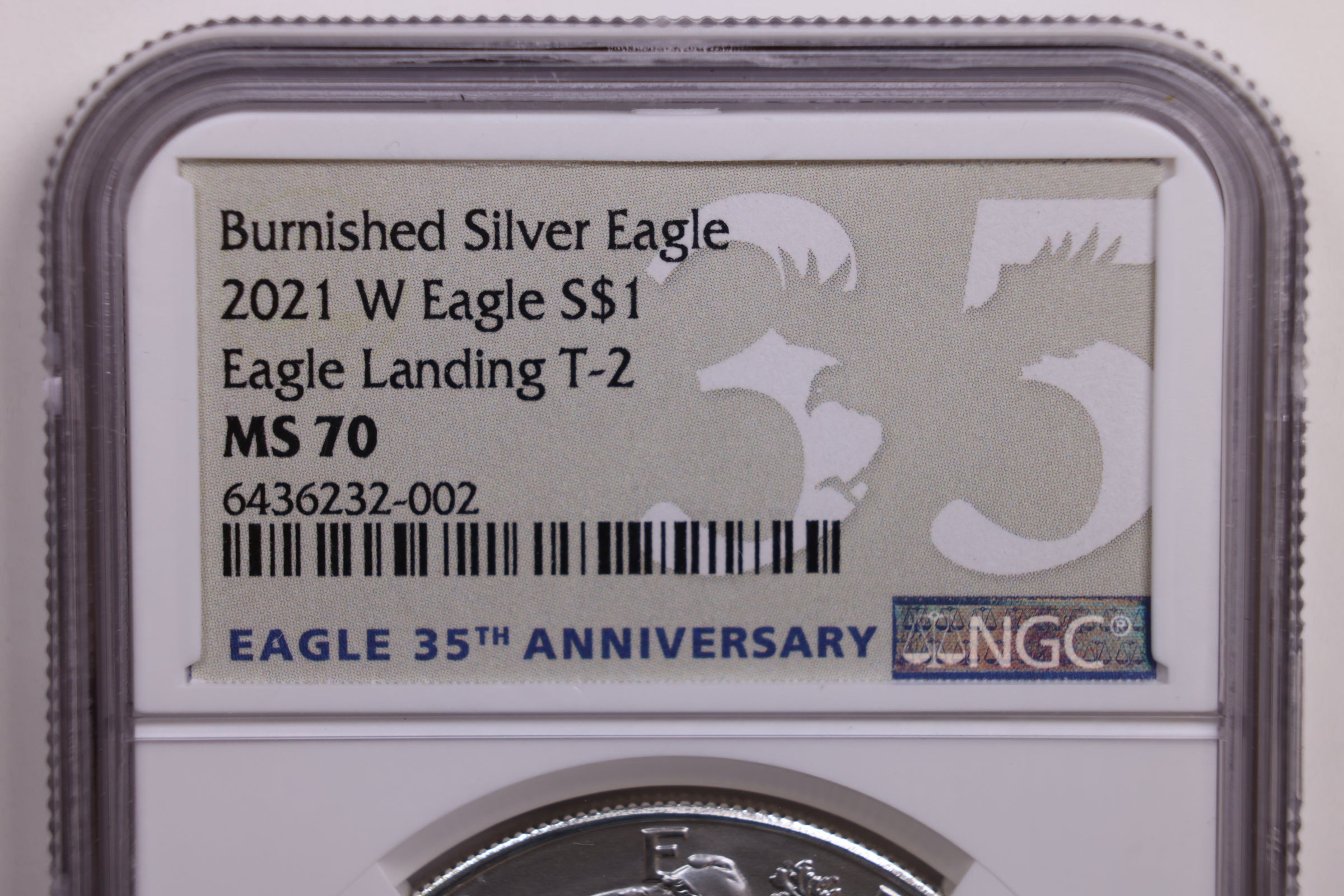 2021-W American Silver Eagle, Burnished Strike, NGC MS70, Store #GSE023