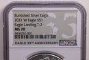 2021-W American Silver Eagle., Burnished Strike., NGC MS70., Store GSE023.