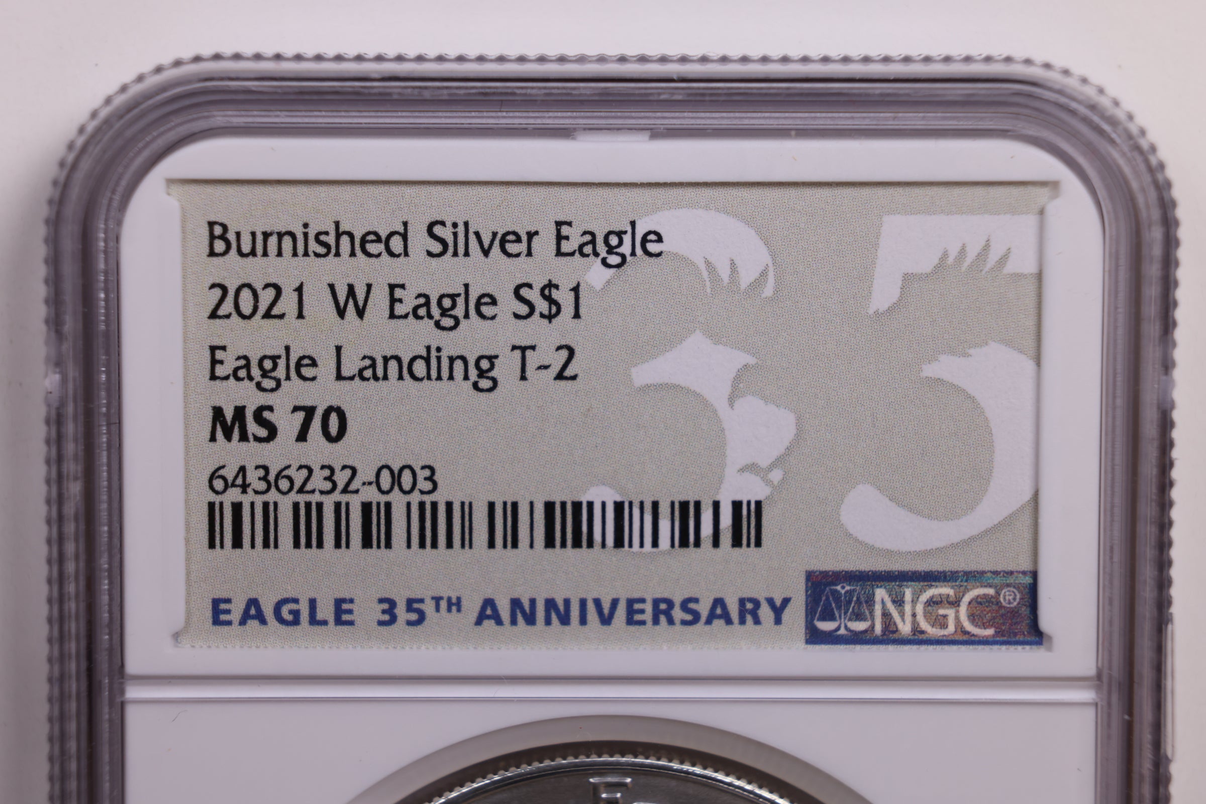 2021-W American Silver Eagle, Burnished Strike, NGC MS70, Store GSE024