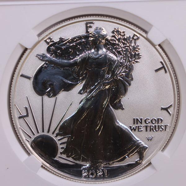 2021-S American Silver Eagle., Reverse Proof., NGC PF70., Store GSE025.