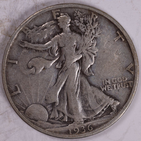 1936-S Walking Liberty Half Dollar, Good Circulated Coin, Store #H936S02