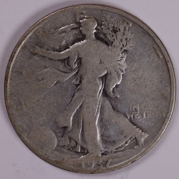 1937-D Walking Liberty Half Dollar, About Good Circulated Coin, Store #H937D02