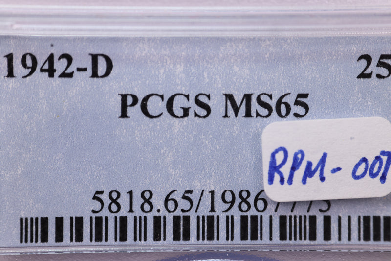1942-D Washington Silver Quarter, RPMM., PCGS Graded, Affordable Coin Store Sale
