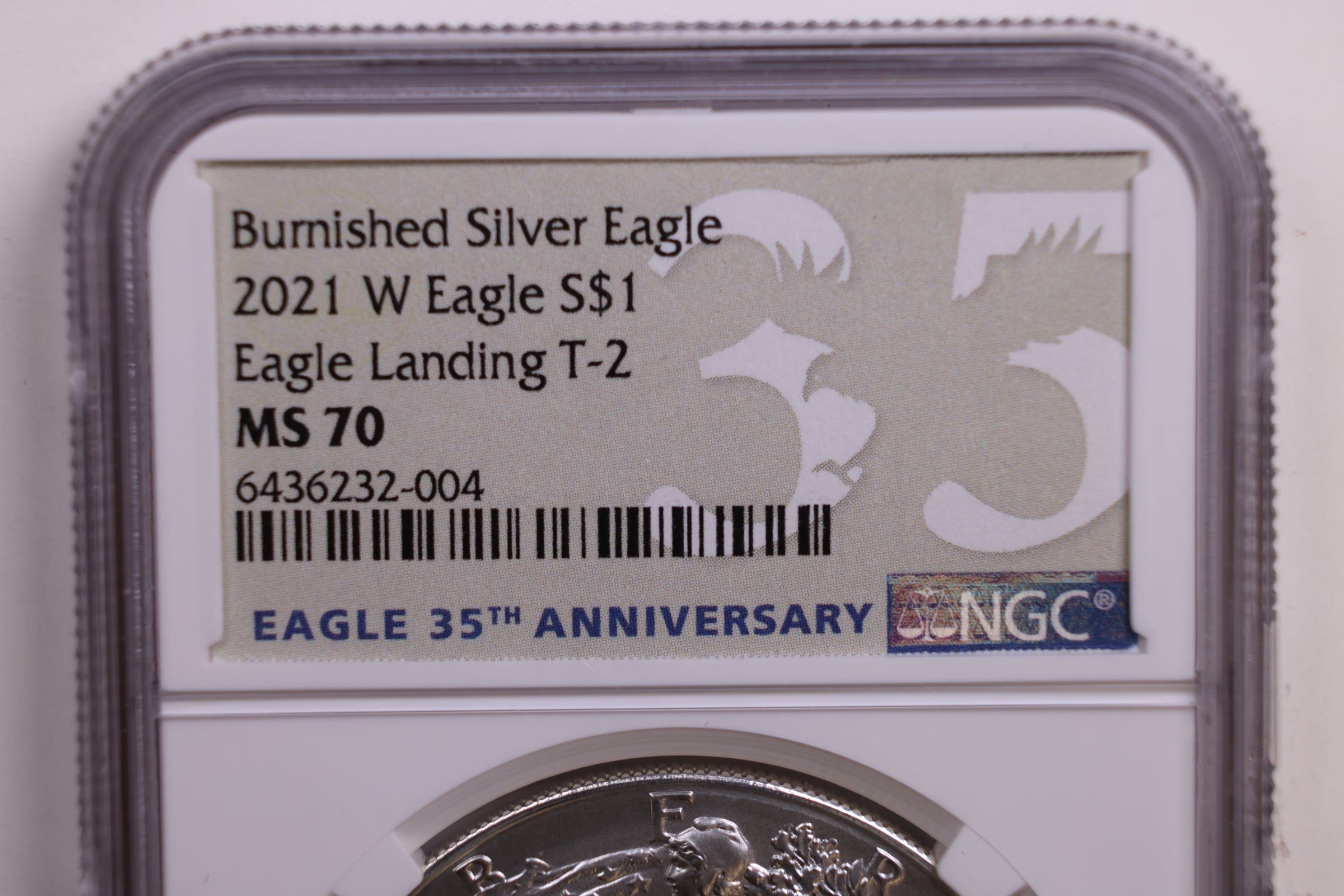 2021-W American Silver Eagle, Burnished Strike, NGC MS-70, Store GSE029