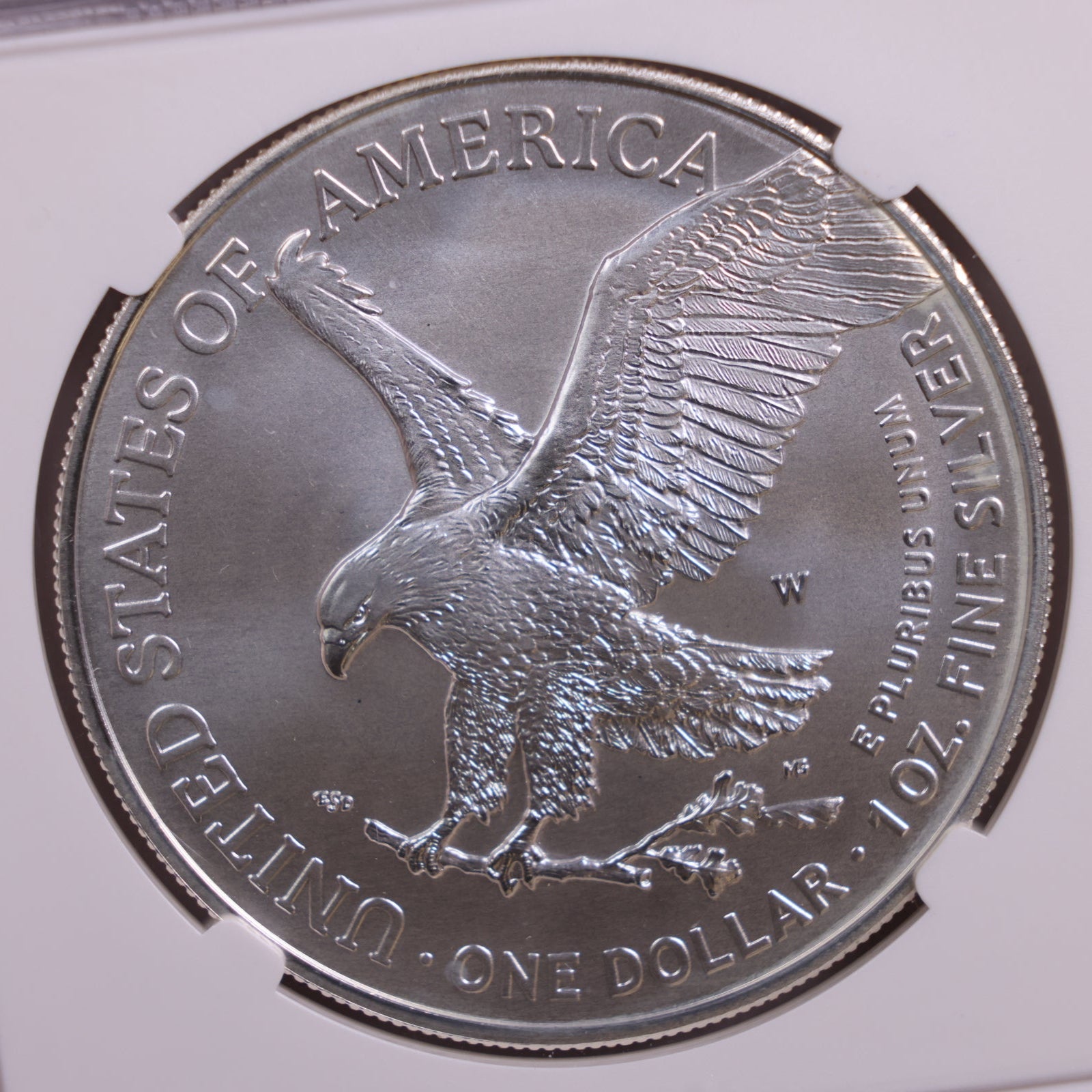2021-W American Silver Eagle, Burnished Strike, NGC MS-70, Store GSE029