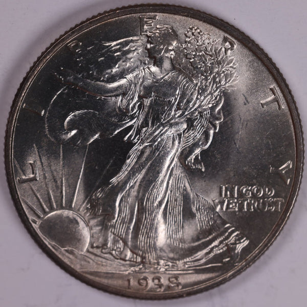 1938 Walking Liberty Half Dollar, Mint State+ Coin, Store #H938.01