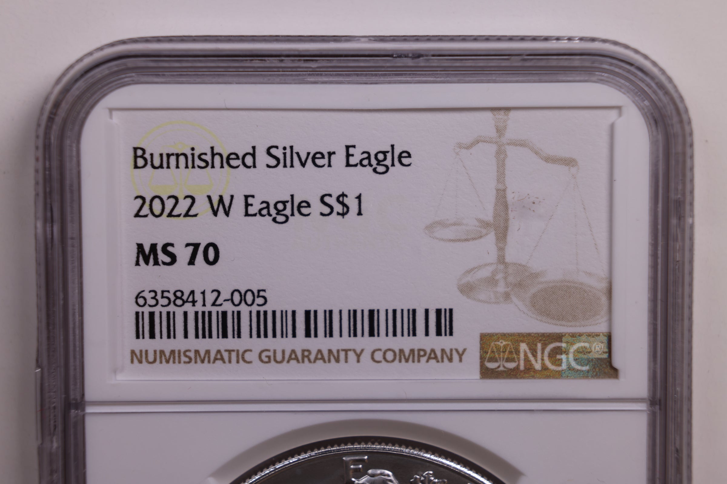 2022-W American Silver Eagle, Burnished Strike, NGC MS-70, Store #GSE030