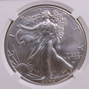 2022-W American Silver Eagle., Burnished Strike., NGC MS-70., Store GSE031.
