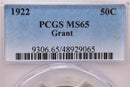 1922 Grant Silver Commemorative Half Dollar.,  PCGS MS65., Store