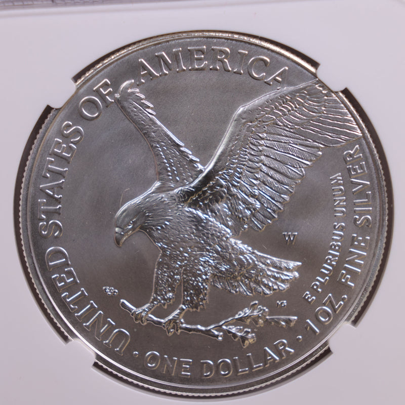 2022-W American Silver Eagle., Burnished Strike., NGC MS-70., Store GSE031.