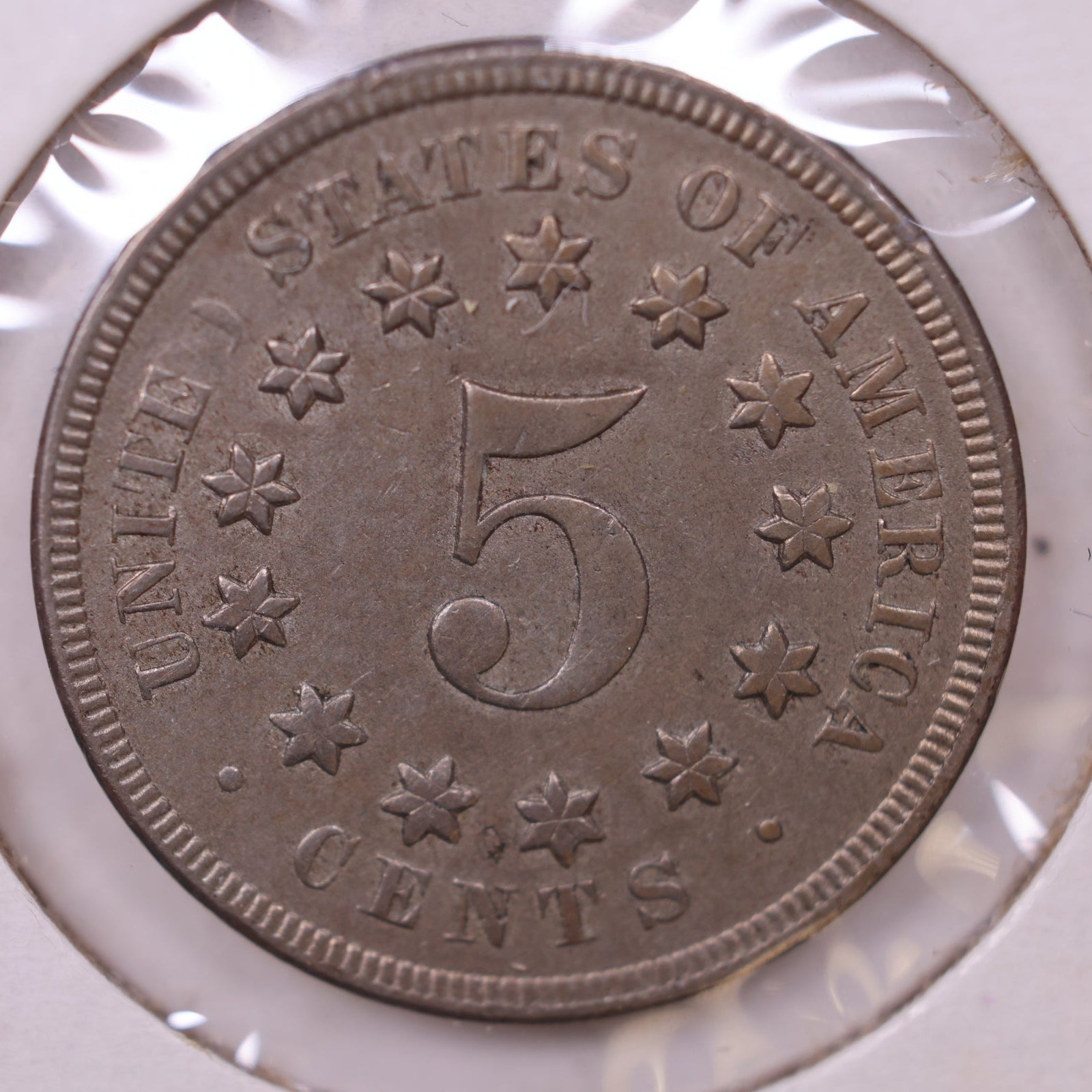 1868 Shield Nickel, Abt Uncirc Circulated Coin, Store #NL669