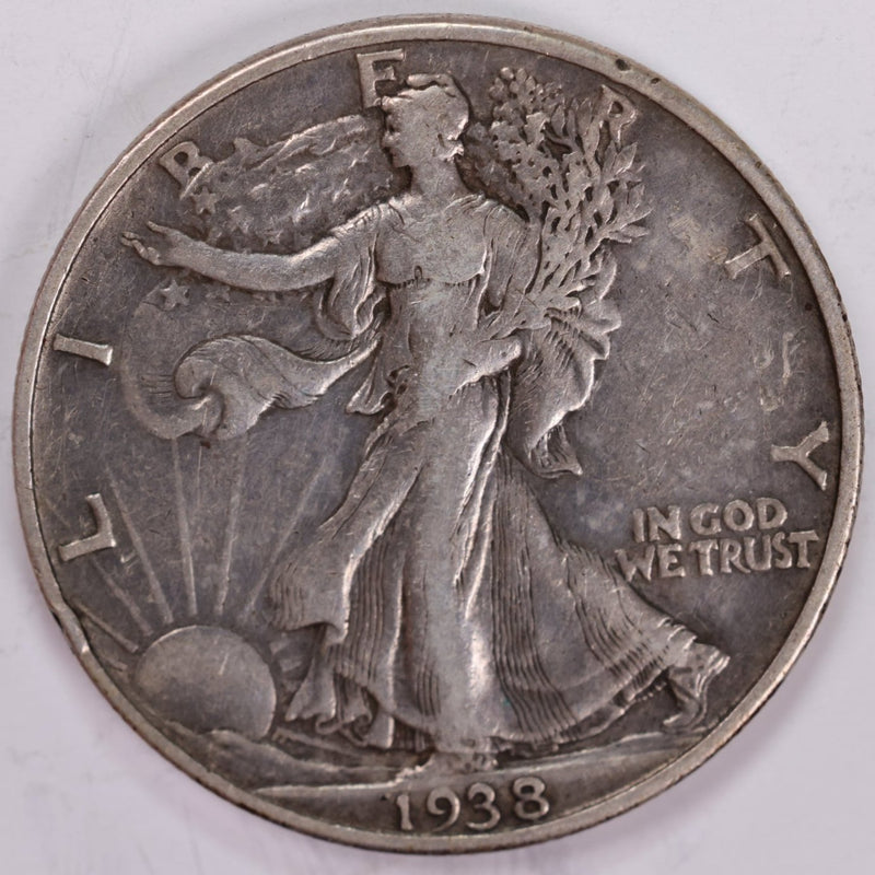 1938-D Walking Liberty Half Dollar, Extra Fine Circulated Coin, Store