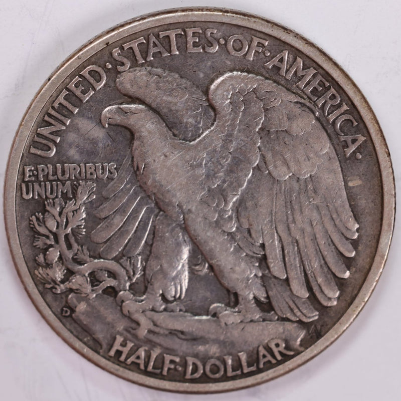 1938-D Walking Liberty Half Dollar, Extra Fine Circulated Coin, Store
