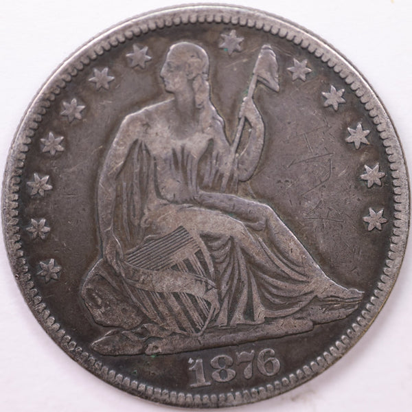 1876 Seated Liberty Silver Half Dollar., Affordable Circulated Coin Store Sale #35408